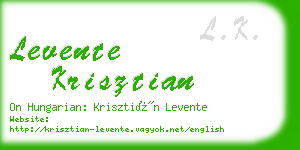 levente krisztian business card